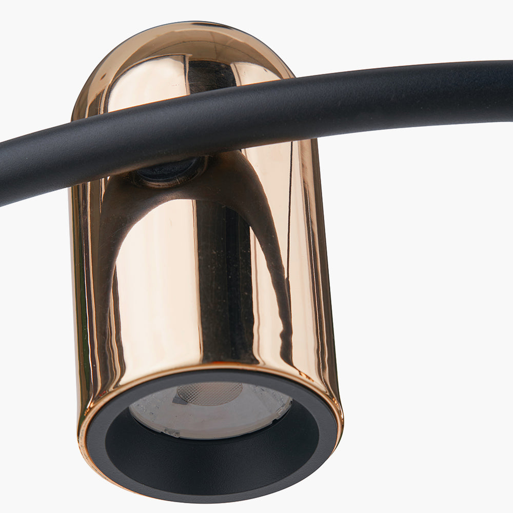 Xena Black & Rose Gold Metal 8 Light LED Pendant Light